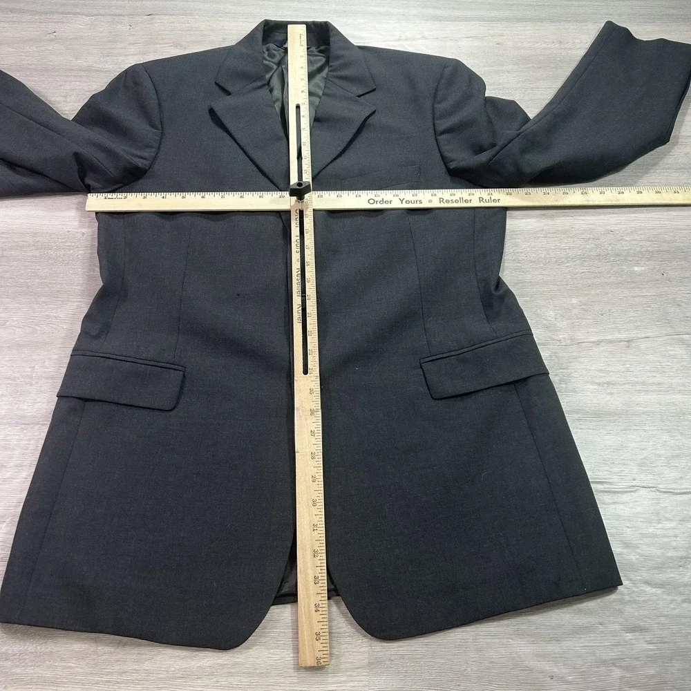Brooks Brothers Blazer Mens 41L Charcoal Gray Wool 346 Stretch Sport Coat Jacket